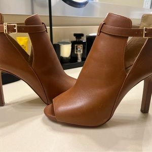 Michael Kors Camel Peep-Toe Booties